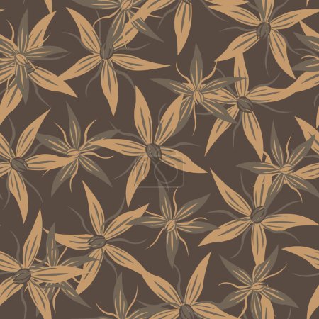 Illustration for Neutral Colour Floral seamless pattern design for fashion textiles, graphics, backgrounds and crafts - Royalty Free Image