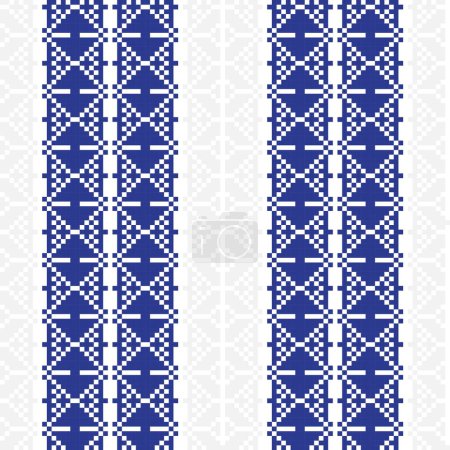 Téléchargez les illustrations : Blue Argyle fair isle design de motif sans couture pour tricot, textile de mode, graphiques - en licence libre de droit