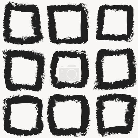 Ilustración de Cuadrados geométricos monocromáticos diseño de patrones sin costuras para textiles y gráficos de moda - Imagen libre de derechos