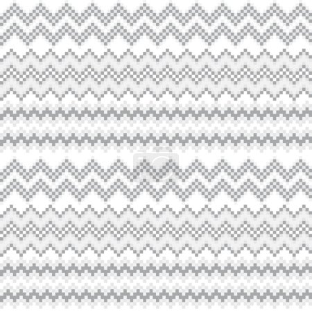 Téléchargez les illustrations : Monochrome Chevron Fair isle design de motif sans couture pour tricot, textile de mode, graphiques - en licence libre de droit