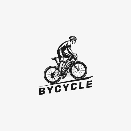 Illustration for Bike vector Logo design, Bycycle Logo Design, Bycycle vector Logo, Black anda White Bycycle Logo, Black Bycycle Logo, - Royalty Free Image