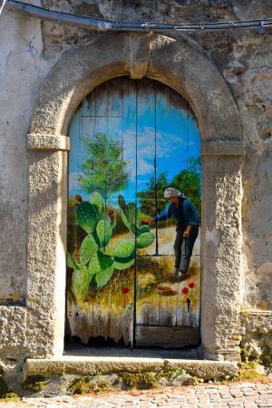 Photo for The historic center of zungri painted with murals by anonymous artists 18 Sep 2022 Vibo Valentia Italy - Royalty Free Image