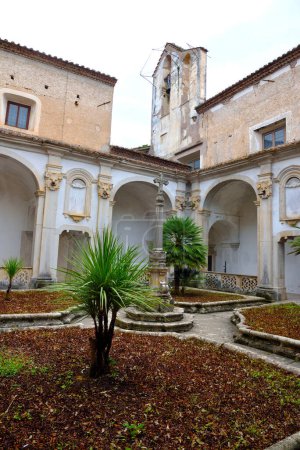 Photo for Ancient cemetery's cloister, Padula Charterhouse Certosa di San Lorenzo 29 September 2022 Padula Italy - Royalty Free Image