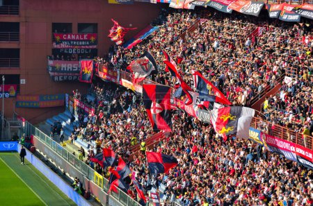 Foto de Serie B partido de fútbol Génova Ternana Génova fans en las gradas del estadio marzo 12 2023 Génova Italia - Imagen libre de derechos