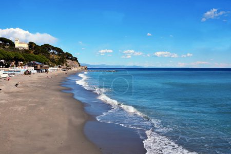 Photo for Coast and long beach in celle ligure savona italy - Royalty Free Image