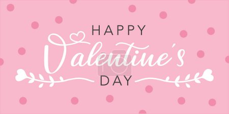Illustration for Happy Valentines Day - Banner for Valentines Day greeting card. Typography design for print cards, banner, poster - Royalty Free Image