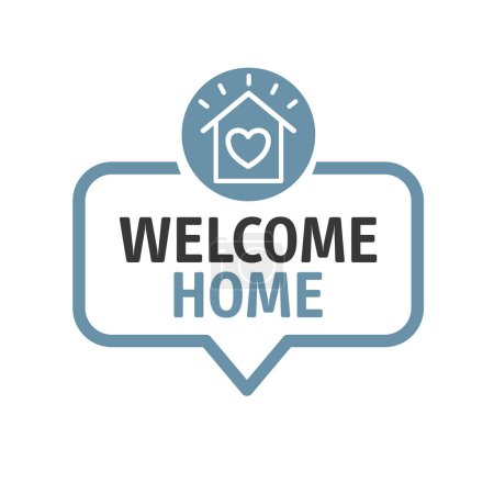 bulle de discours bienvenue à la maison - Illustration vectorielle sur fond blanc