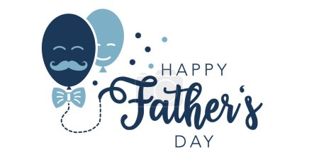 Illustration for Fathers Day banner design - Balloons with smiling faces. Fathers Day illustration for, poster, web banner, fashion ads flyer, social media, promotion - Royalty Free Image