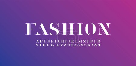 Beautiful alphabet fashion font, classic lettering perfect for logotypes, wedding invitations, or fashion and magazine modern design, letters and numbers, vector illustration 10EPS