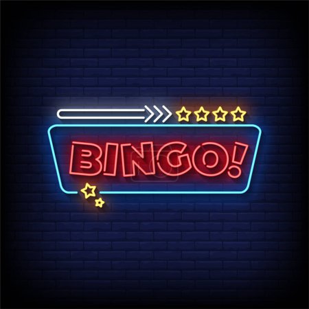 Illustration for Bingo neon sign. casino banner. - Royalty Free Image