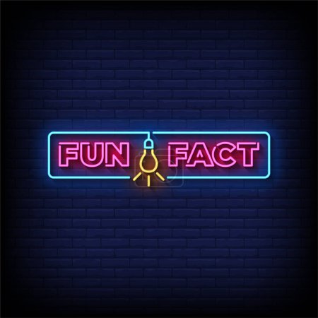 Illustration for Glowing neon line neon sign with word Fun fact. - Royalty Free Image