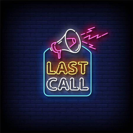 last call neon light icon