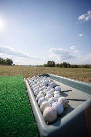 Photo for Balls on a golf driving range for training - Royalty Free Image