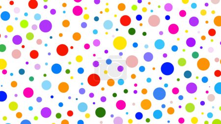 colorful polka dots seamless pattern on white background. colored classic colorful polka dots. colorful textile. chaotic confetti. 