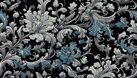 Illustration for Vintage floral background. seamless pattern with flowers and leaves. - Royalty Free Image
