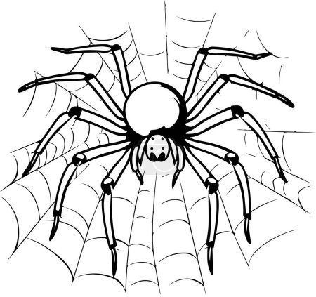 Ilustración de Araña negra, icono de Halloween - Imagen libre de derechos