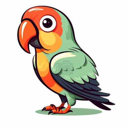 Illustrazione per Carino pappagallo cartone animato illustrazione - Immagini Royalty Free