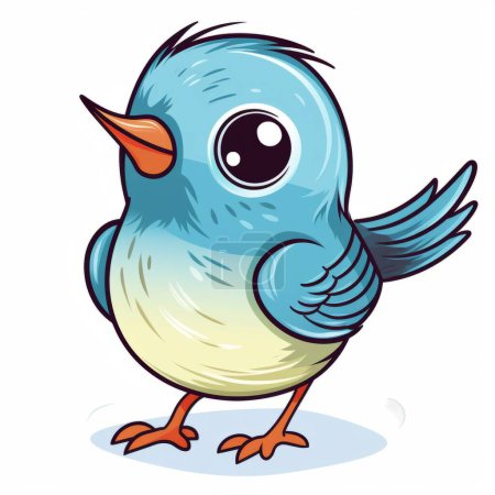 Illustrazione per Carino piccolo uccello fumetto vettoriale illustrazione - Immagini Royalty Free