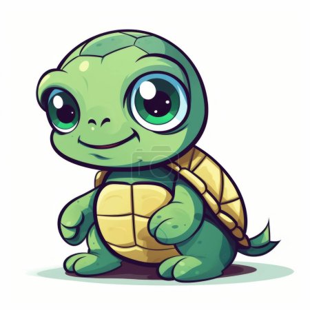 Illustrazione per Carino tartaruga cartone animato personaggio vettoriale illustrazione - Immagini Royalty Free