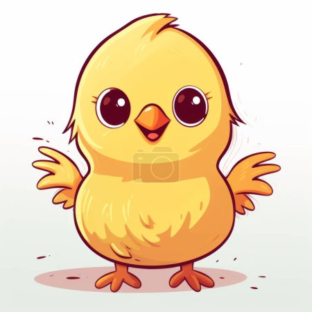 Illustration for Cute yellow bird with red egg - Royalty Free Image