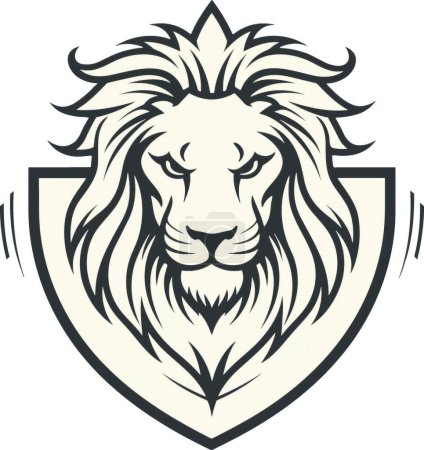 Illustration for Lion logo template vector illustration - Royalty Free Image