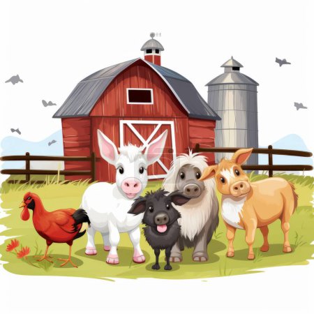 Téléchargez les illustrations : Illustration de dessin animé animal de ferme
. - en licence libre de droit