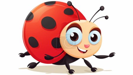 Illustration for Ladybug cartoon character with red ladybug illustration - Royalty Free Image