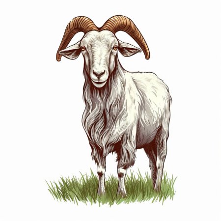 Téléchargez les illustrations : Illustration vectorielle d'une chèvre - en licence libre de droit