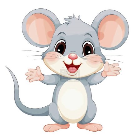 Illustrazione per Carino cartone animato mouse isolato illustrazione - Immagini Royalty Free