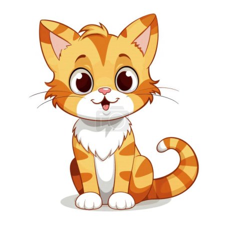 Illustrazione per Carino gatto cartone animato vettore illustrazione grafica design isolato su bianco - Immagini Royalty Free