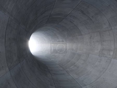 inside of tunnel concrete space,3d rendering 