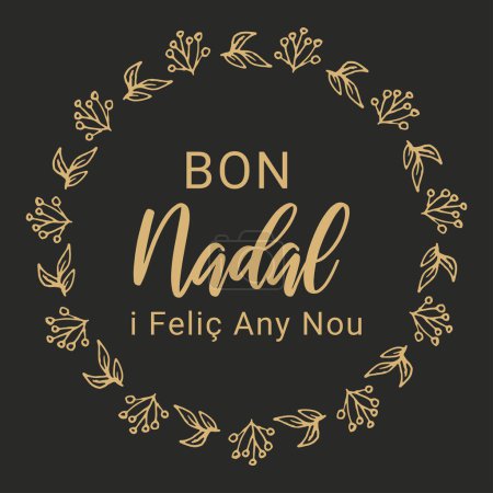 Illustration for Bon Nadal i feli any nou, christmas different language - Royalty Free Image
