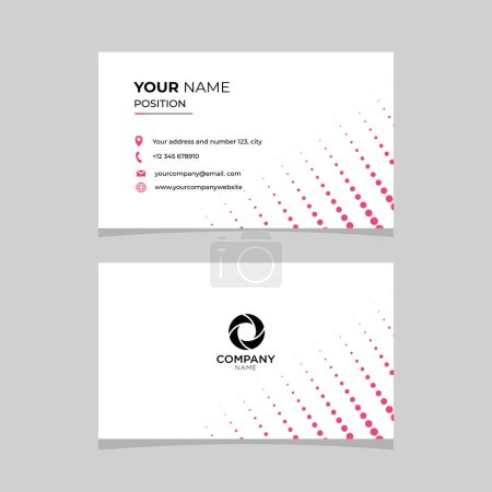 White and pink modern business card