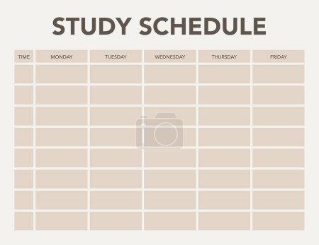 Illustration for Weekly Study Schedule, academic planner - Royalty Free Image