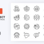 Environmental Social Governance thin line icon set. Outline symbol collection. Editable vector stroke. 256x256 Pixel Perfect scalable to 128px, 64px...