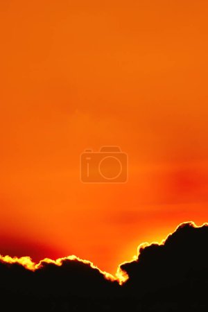 Photo for Blur focus Sunset sky yellow clouds on a blue sky background - Royalty Free Image