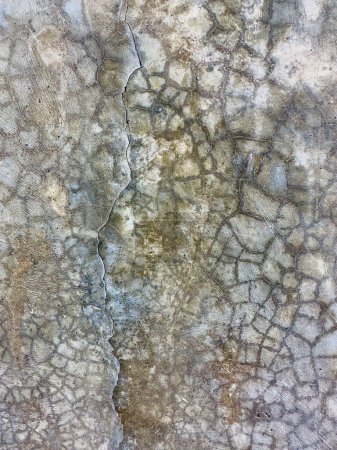 Photo for Cracked concrete wall in house building, suitable for your design and work surface. - Royalty Free Image