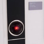 ISTANBUL, TURKEY, NOVEMBER 8, 2022: Front panel of Hal 9000; a fictional artificial intelligence character in 2001 A Space Odyssey movie, directed by Stanley Kubrick on display at Istanbul Cinema Museum for a short time.