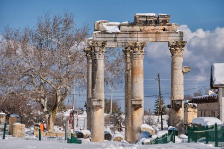 Photo for Ceremonial Gate (Pillars) at Uzuncaburc (Diocaesarea) , Mersin - Turkey - Royalty Free Image