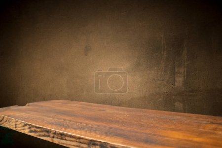 Photo for Brown wooden plank desk table background texture top view. High quality photo - Royalty Free Image