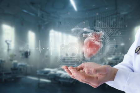 Téléchargez les photos : Concept de recherche et technologies modernes dans le traitement des maladies cardiaques. - en image libre de droit