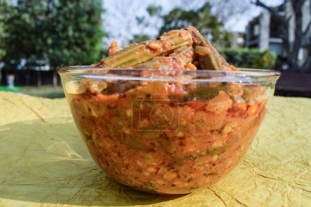 Photo for Tasty Drumstick curry made in gravy, shengavani bhaji, saragva nu shaak - Royalty Free Image