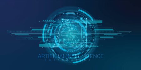 Illustration for Artificial Intelligence Logo, Icon. Vector symbol AI, deep learning blockchain neural network concept. Machine learning, artificial intelligence, ai. Digital Data Security Technology Illustration. - Royalty Free Image