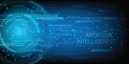 Illustration for Artificial Intelligence Logo, Icon. Vector symbol AI, deep learning blockchain neural network concept. Machine learning, artificial intelligence, ai. Digital Data Security Technology Illustration. - Royalty Free Image