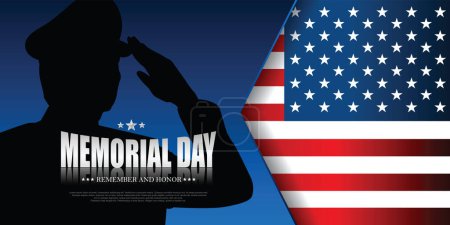 Illustration for Memorial day. Remember and honor. Vector illustration - Royalty Free Image