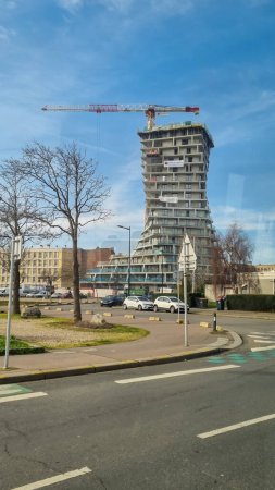 Photo for Le Havre, France 16.03.2023 : The Alta tower, a modern residential developement by sogeprom in the center of Le Havre in the shape of a twisted tower - Royalty Free Image