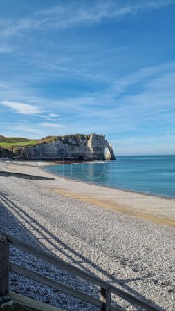 Beach walk on the beautiful alabaster coast near tretat - Normandy - France