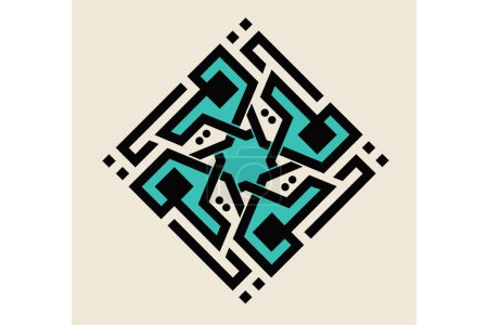 Téléchargez les illustrations : Illustration vectorielle de l'ornement géométrique arabe - en licence libre de droit