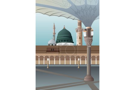 Ilustración de Vector Ilustración de la mezquita de medina - Imagen libre de derechos