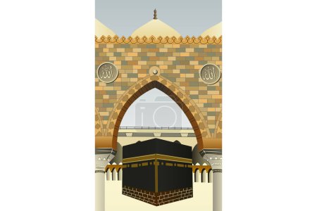 Ilustración de Kaaba diseño de vectores para hajj - Imagen libre de derechos